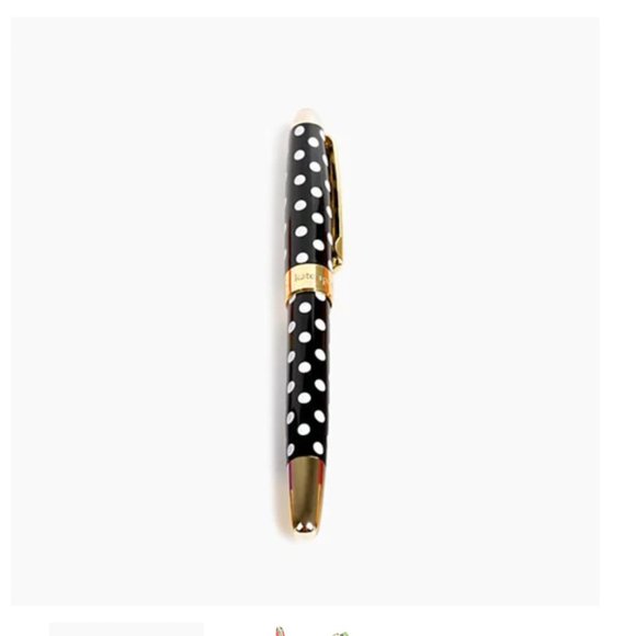 kate spade to do list ballpoint pen black white polka dot nwt - Picture 3 of 12